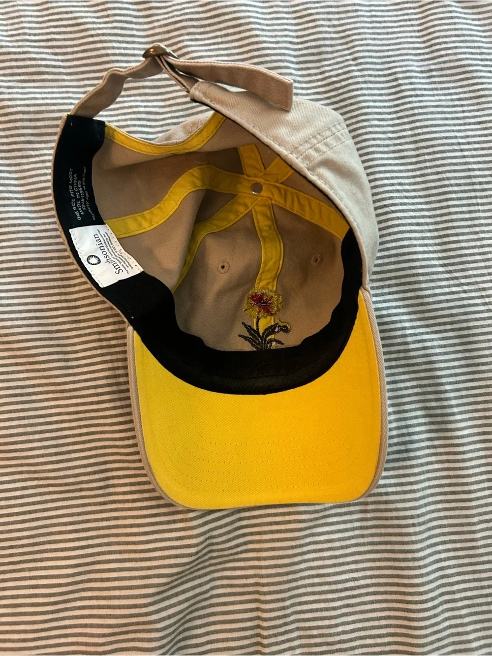 Save the Bees Kids Beige Baseball Cap with Flower Embroidery